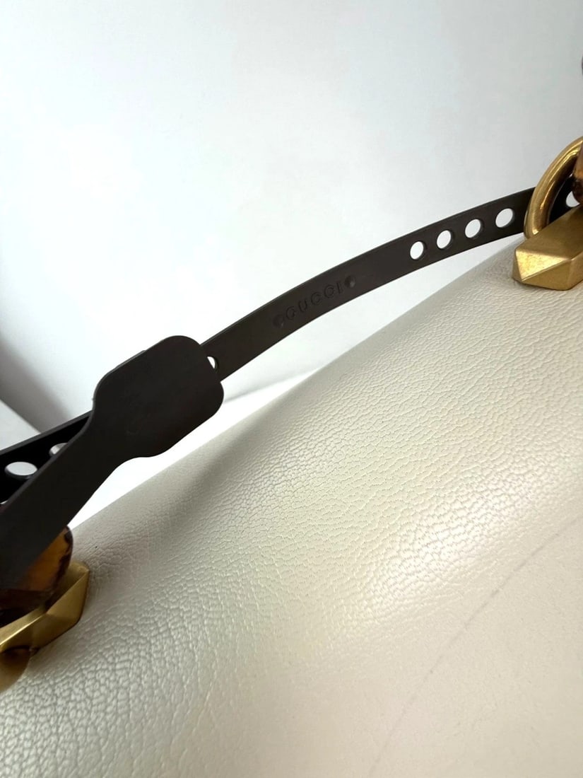 Gucci Calfskin Snakeskin Studded Medium Ottilia Top Handle ShoulderBag - 10