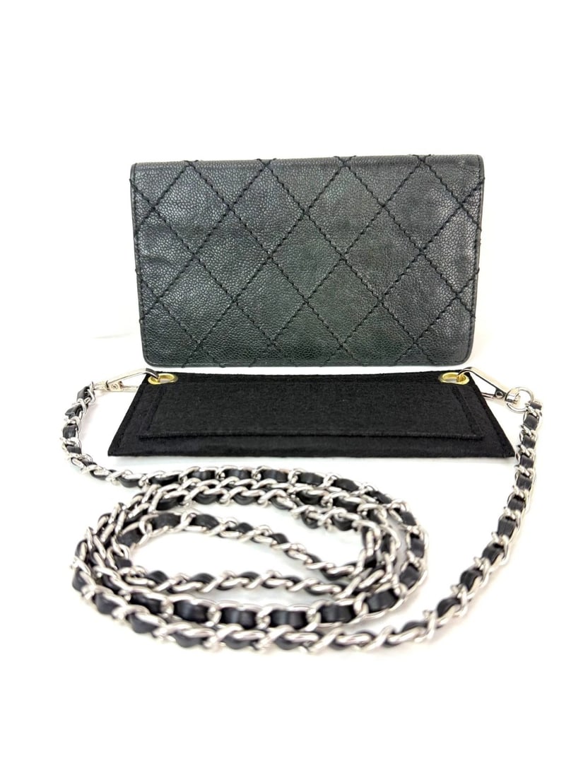 Chanel Vintage Wild Stitch Black Caviar Wallet - 2