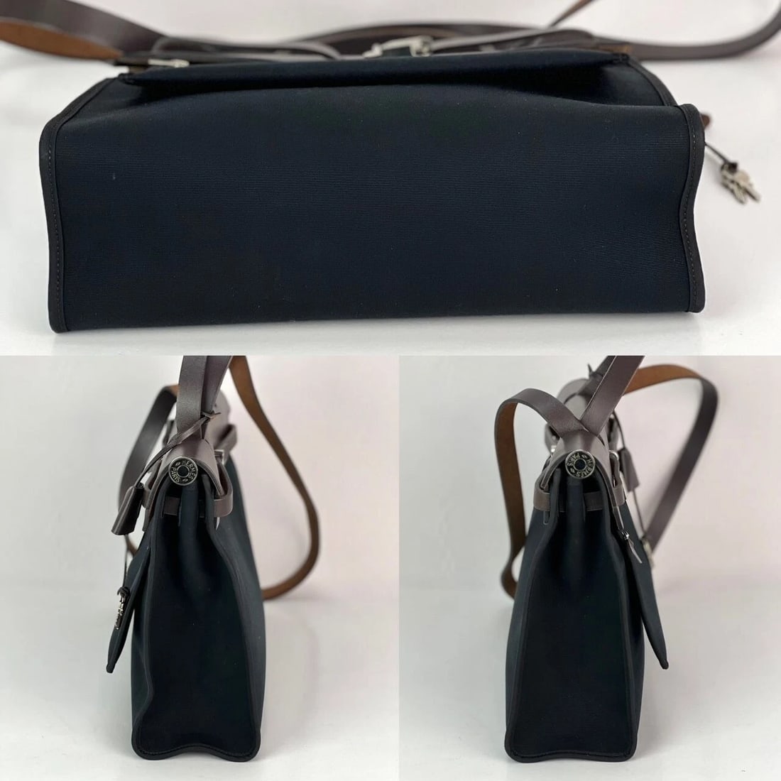Hermes Toile vache Hunter Herbag zip 31 PM Black Ebene Shoulder Bag - 3