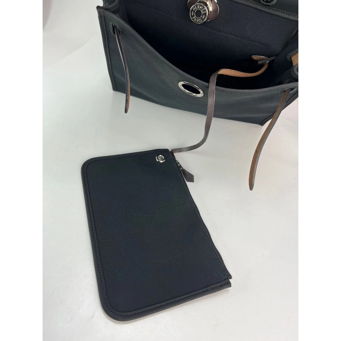 Hermes Toile vache Hunter Herbag zip 31 PM Black Ebene Shoulder Bag - 8