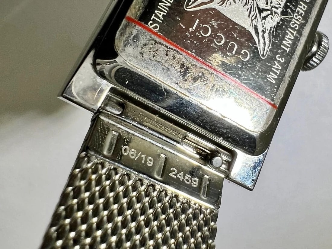 Gucci G-Frame Rectangular Stainless Steel Dial Watch - 14