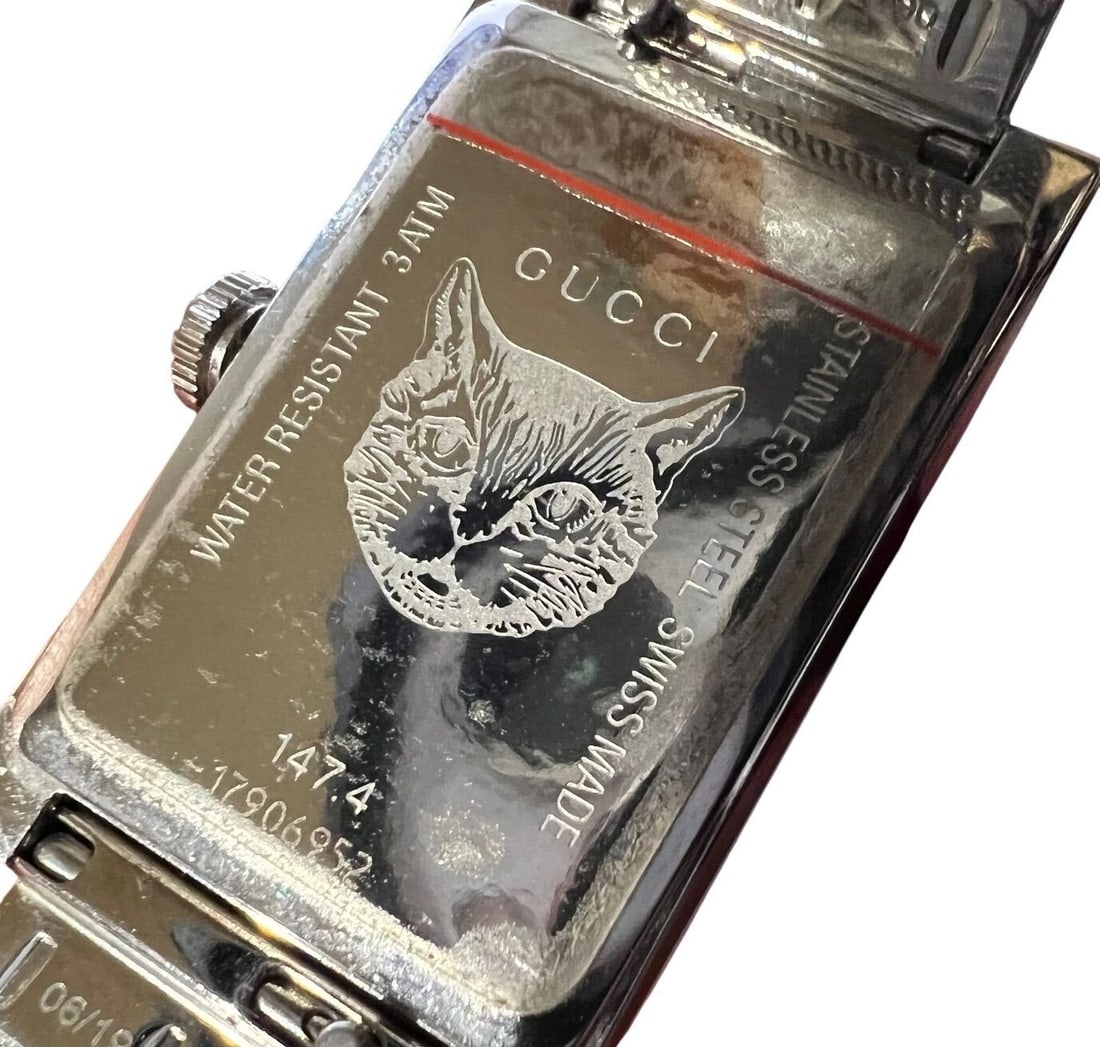 Gucci G-Frame Rectangular Stainless Steel Dial Watch - 4