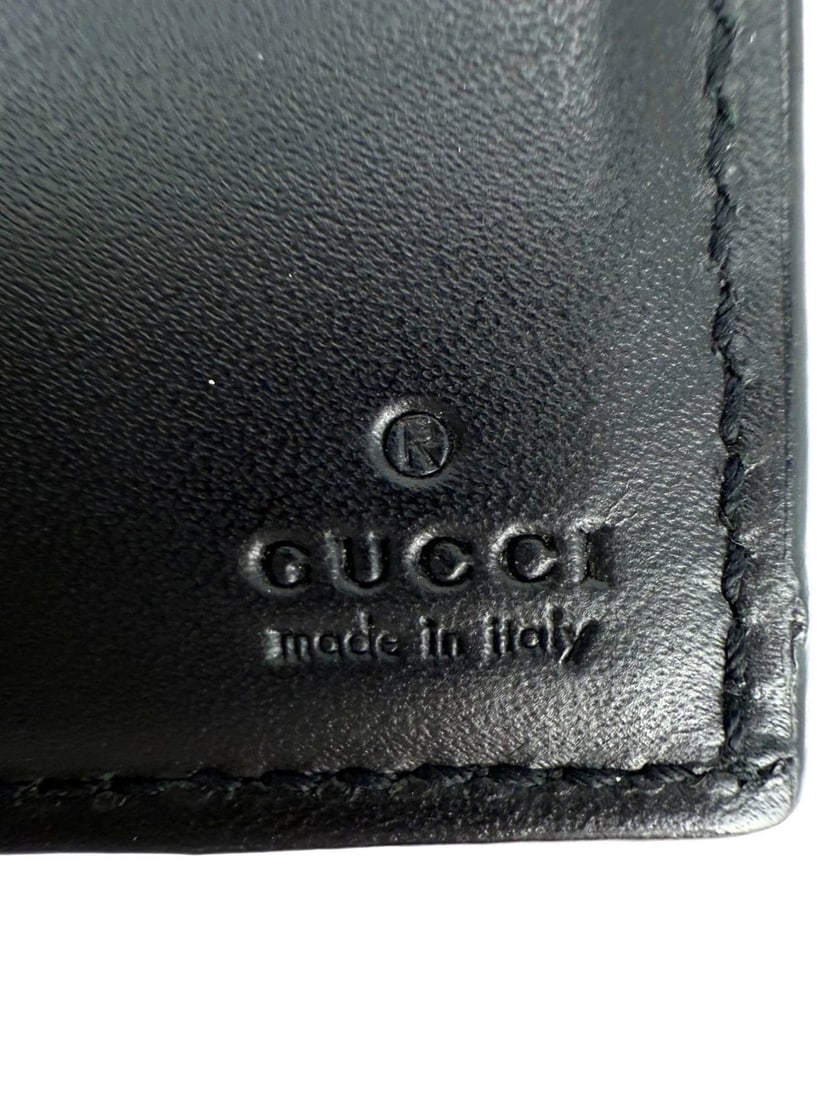 GUCCI GG Supreme Men's Web Black Bi-Fold Wallet - 10
