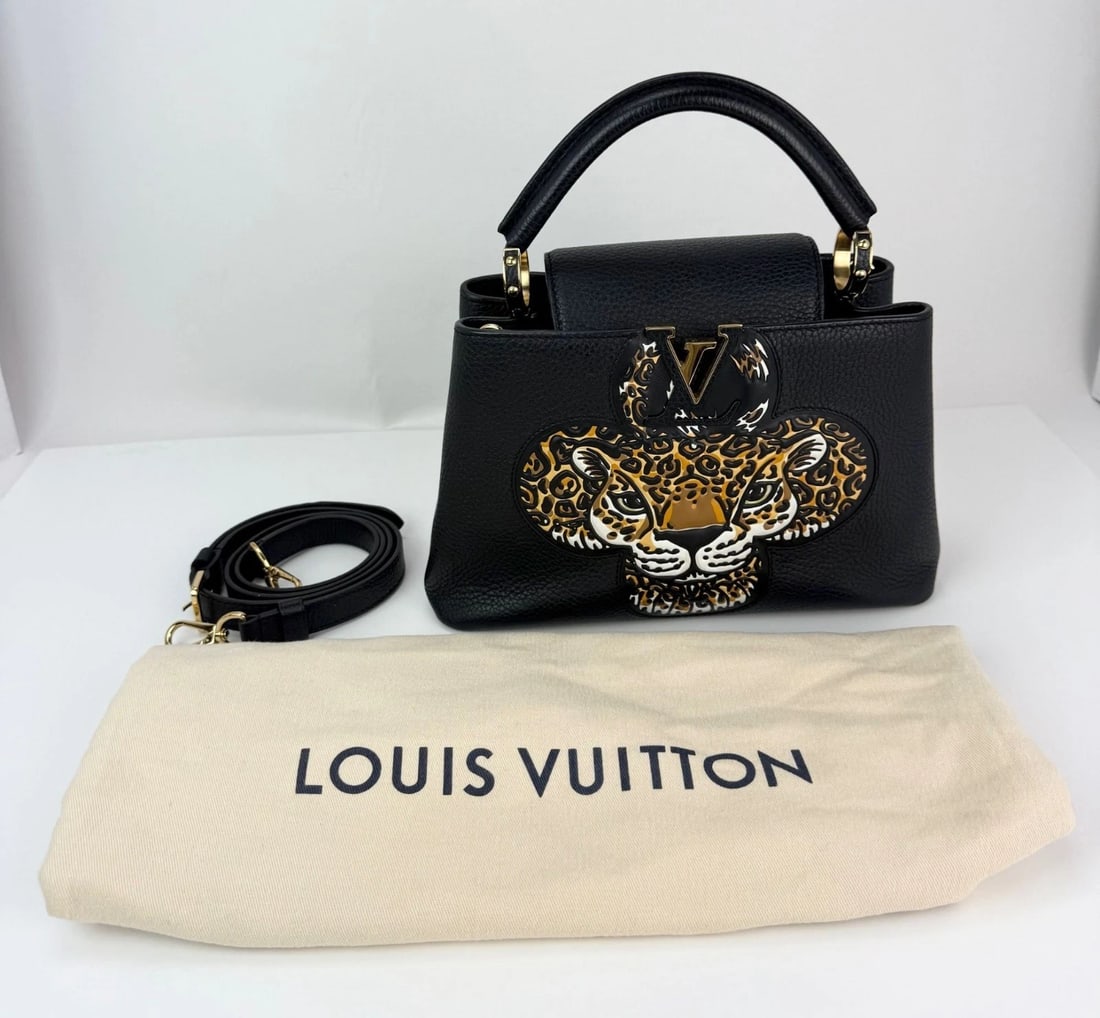 Louis Vuitton Taurillon Capucines Leopard BB Black Shoulder Bag - 10