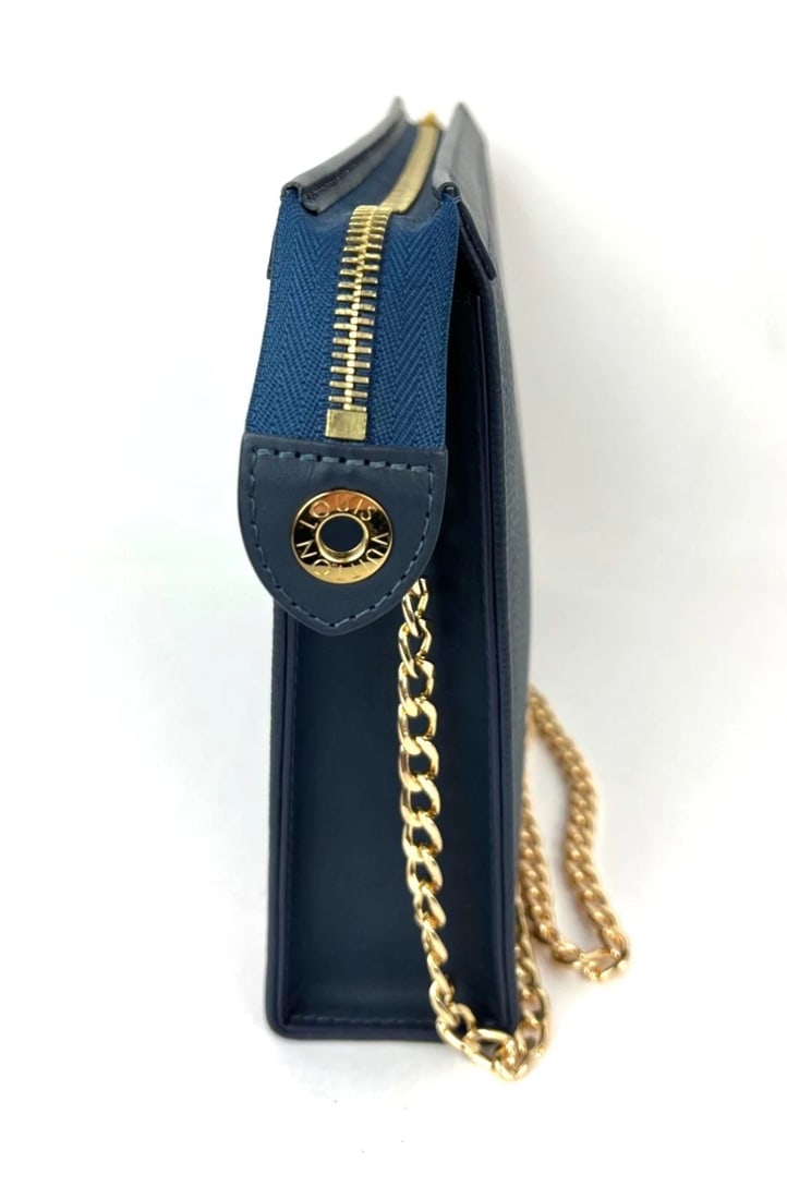 Louis Vuitton X Nigo Taurillon Denim Drip Pochette Voyage MM Crossbody Clutch Ba - 12