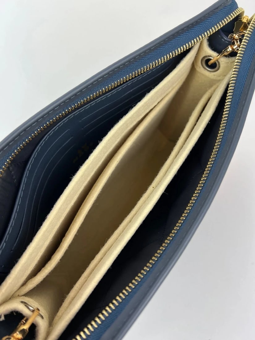 Louis Vuitton X Nigo Taurillon Denim Drip Pochette Voyage MM Crossbody Clutch Ba - 9