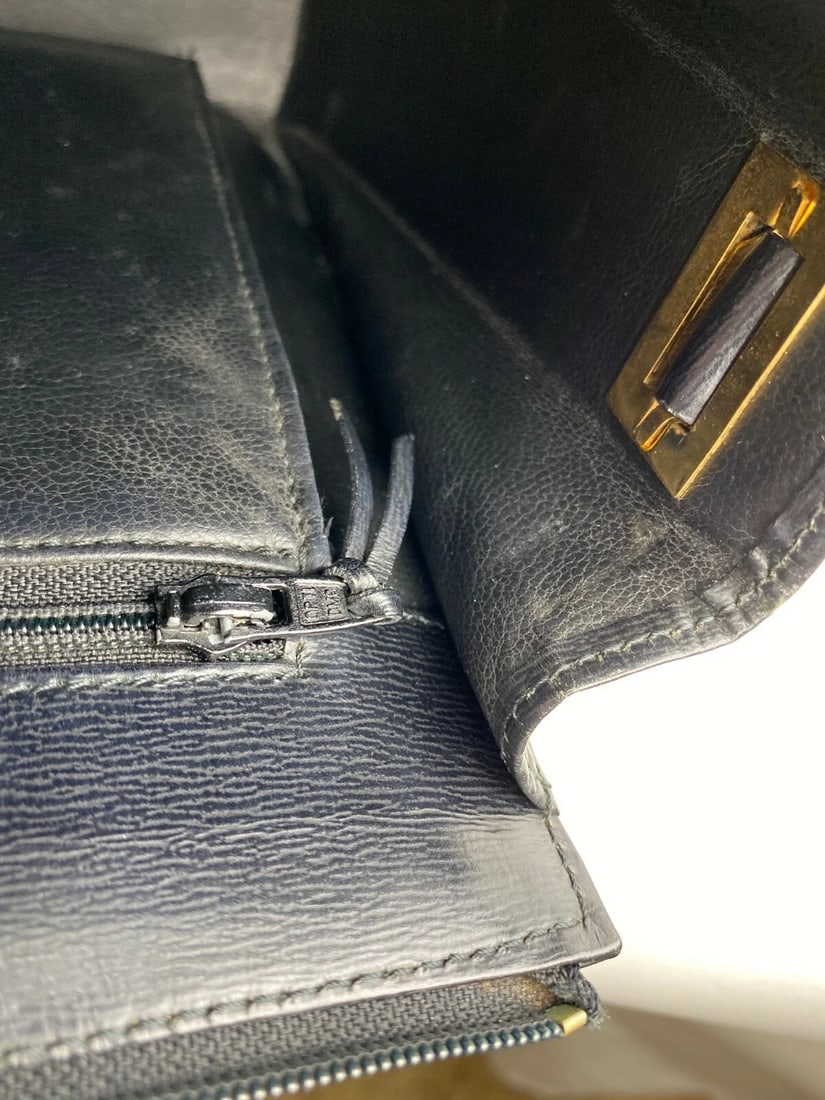 CHRISTIAN DIOR Bag Black Leather Adjustable Shoulder Bag - 11