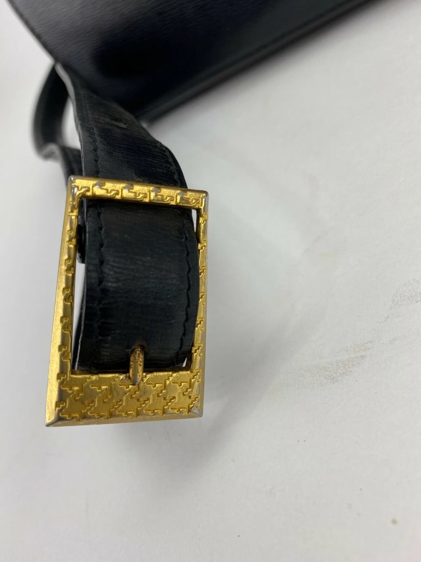 CHRISTIAN DIOR Bag Black Leather Adjustable Shoulder Bag - 6