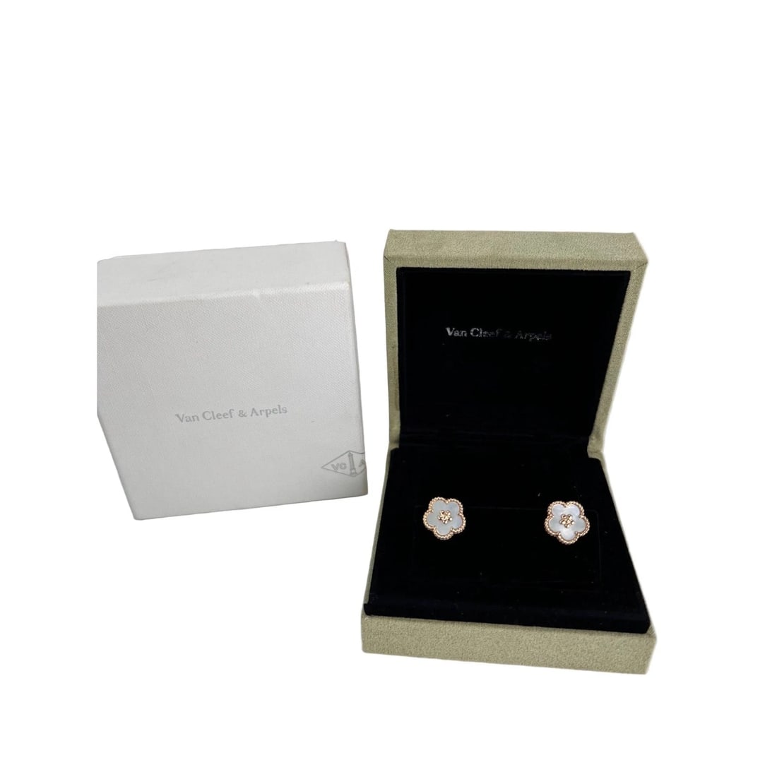 Van Cleef & Arpels Lucky Spring Earrings 18K Rose Gold White Mother-Of-Pearl - 16