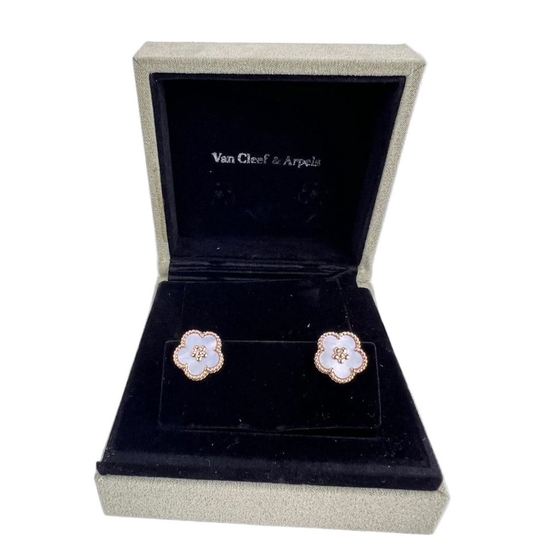 Van Cleef & Arpels Lucky Spring Earrings 18K Rose Gold White Mother-Of-Pearl - 17