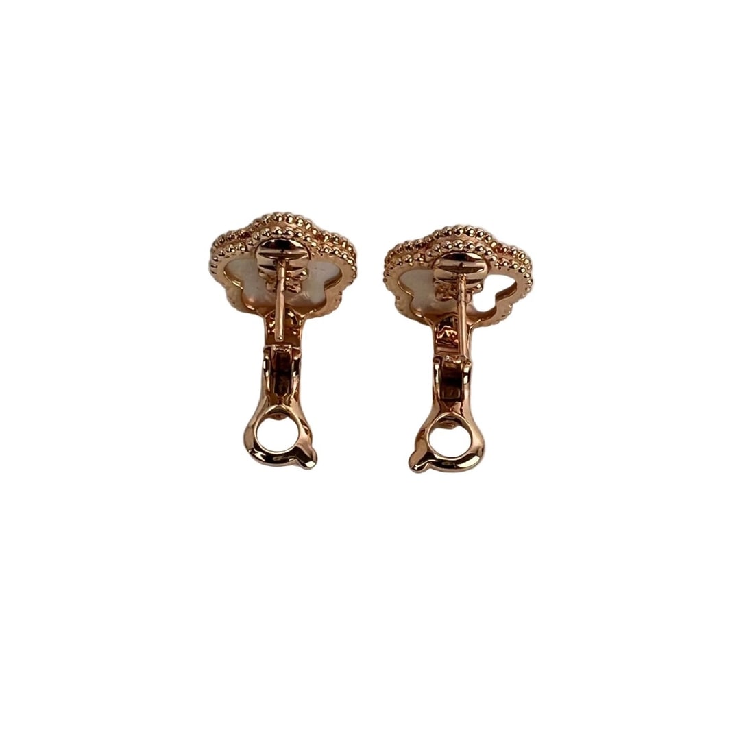 Van Cleef & Arpels Lucky Spring Earrings 18K Rose Gold White Mother-Of-Pearl - 4