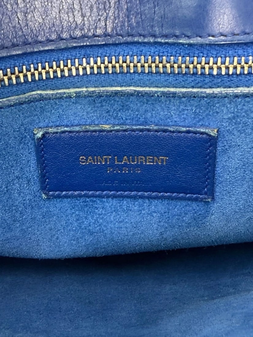 Saint Laurent Sac De Jour Blue Leather Hand Bag - 11