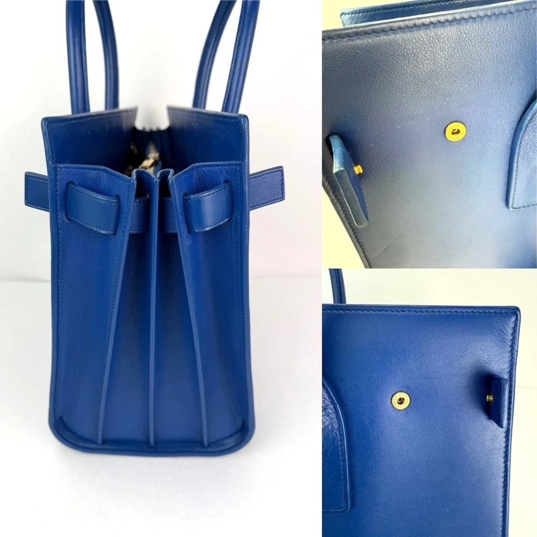 Saint Laurent Sac De Jour Blue Leather Hand Bag - 7