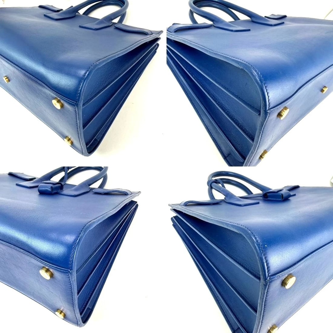 Saint Laurent Sac De Jour Blue Leather Hand Bag - 8