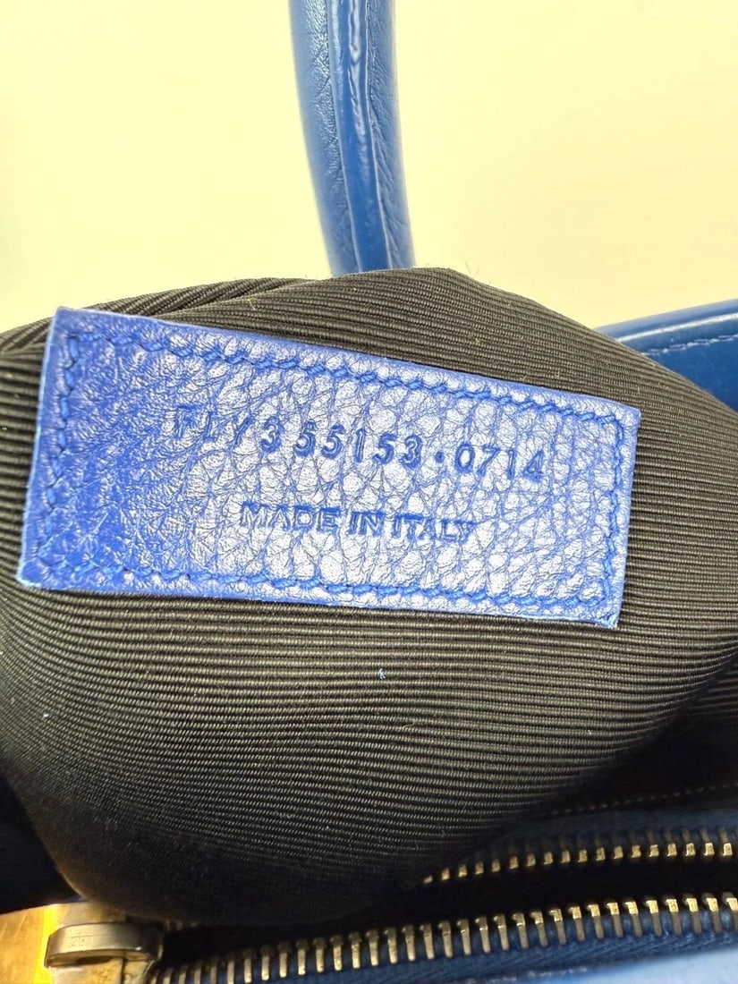 Saint Laurent Sac De Jour Blue Leather Hand Bag - 9