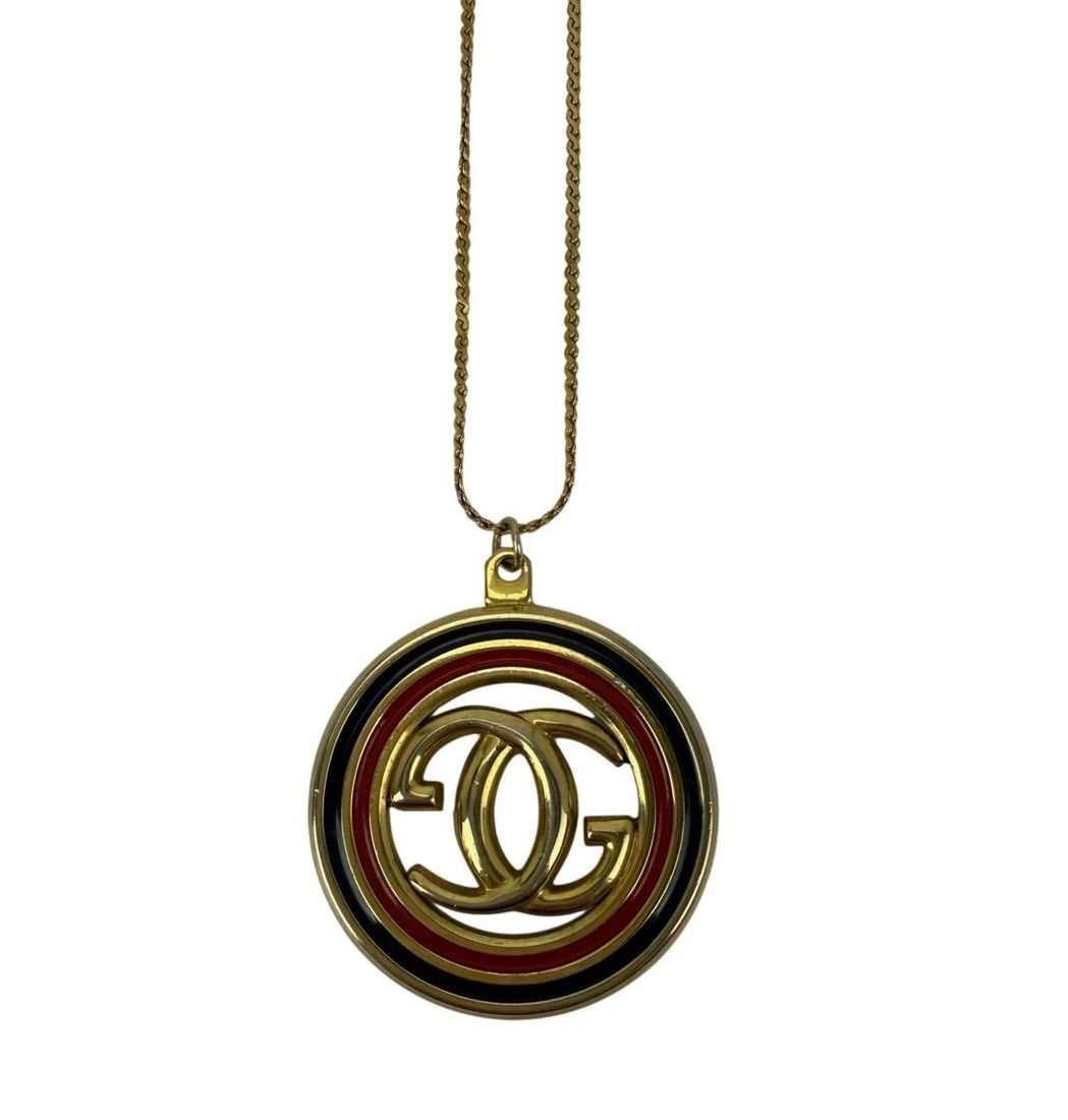Gucci Interlocking G Pendant Gold Tone Vintage Necklace - 9