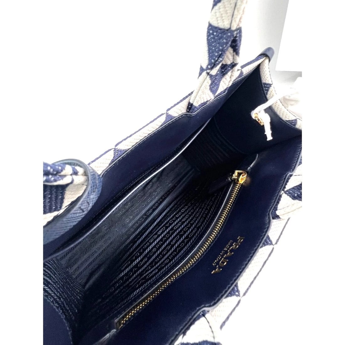 Prada Small Symbole Embroidered Fabric Handbag - 7