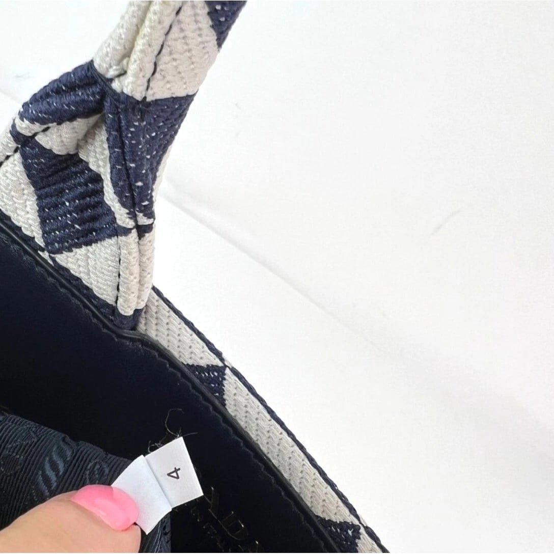 Prada Small Symbole Embroidered Fabric Handbag - 8