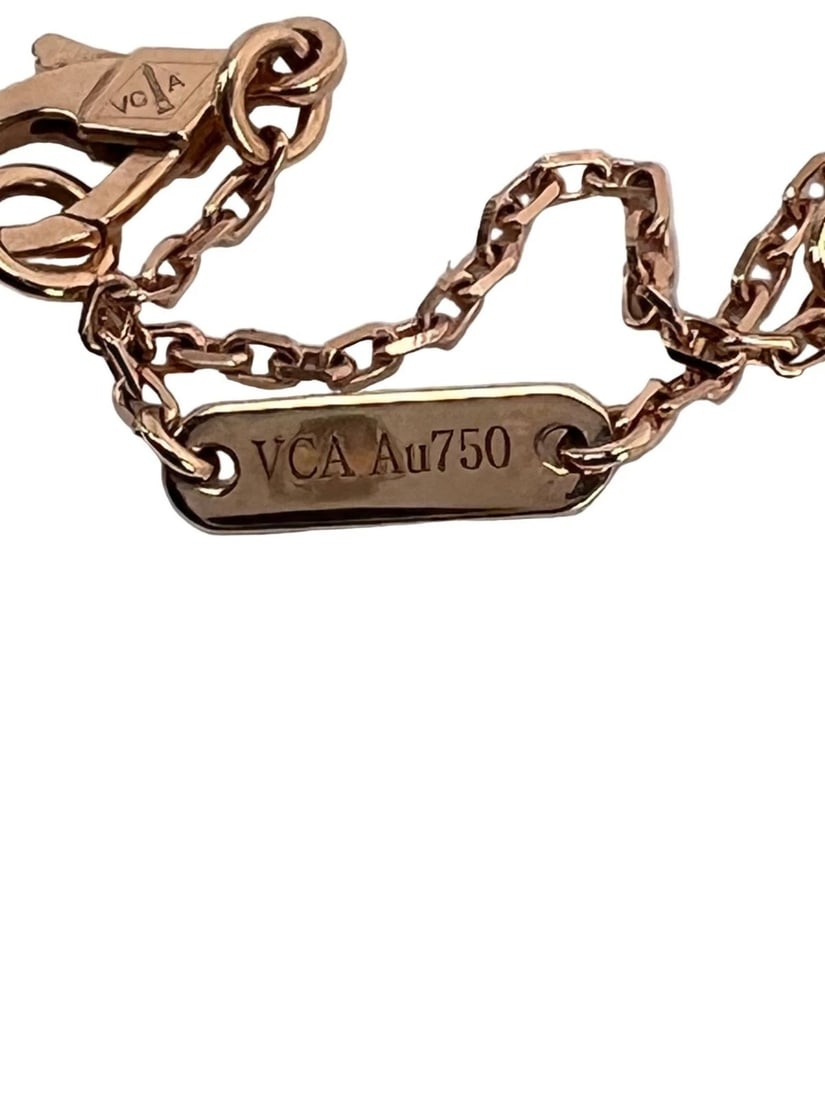 Van Cleef 18K Rose Gold Mother of Pearl Lucky Spring Plum Necklace - 8