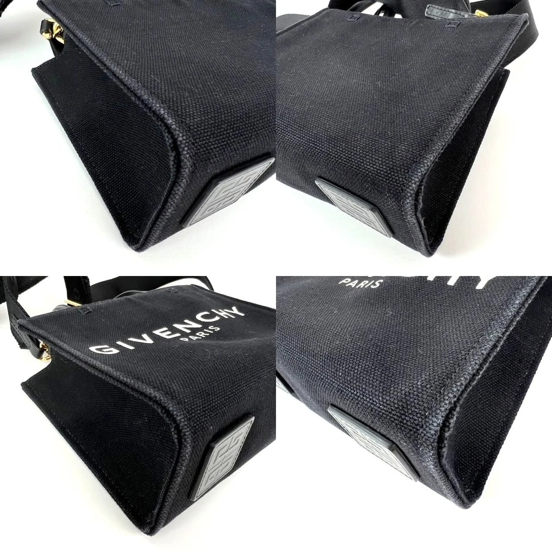 Givenchy Mini G Shopper Black Canvas Tote Bag - 12