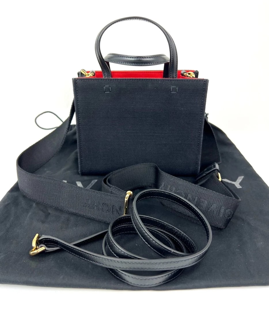 Givenchy Mini G Shopper Black Canvas Tote Bag - 2