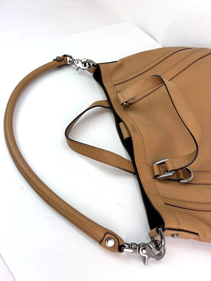Gucci Abbey Convertible Beige Leather Hobo Shoulder Bag - 13