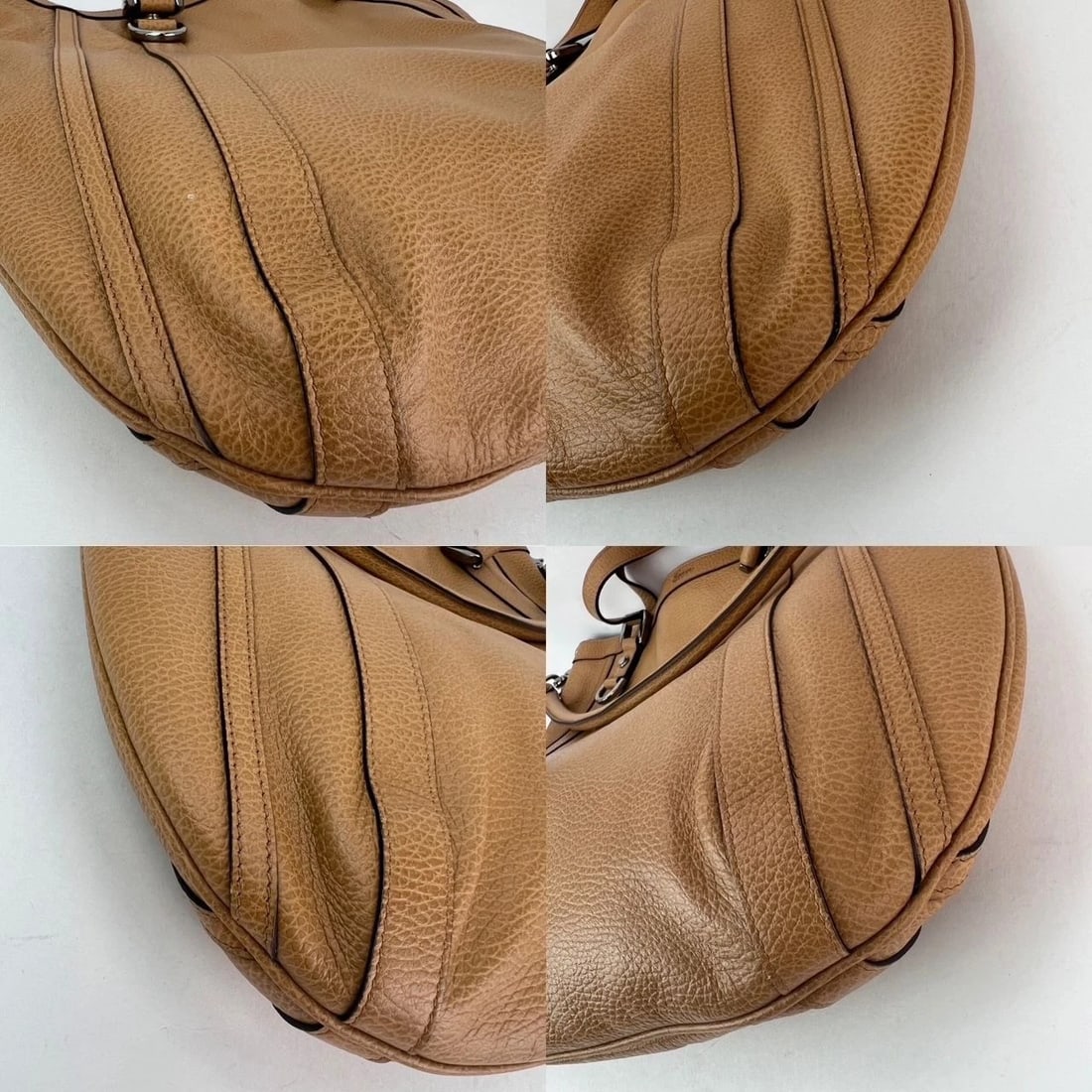 Gucci Abbey Convertible Beige Leather Hobo Shoulder Bag - 15