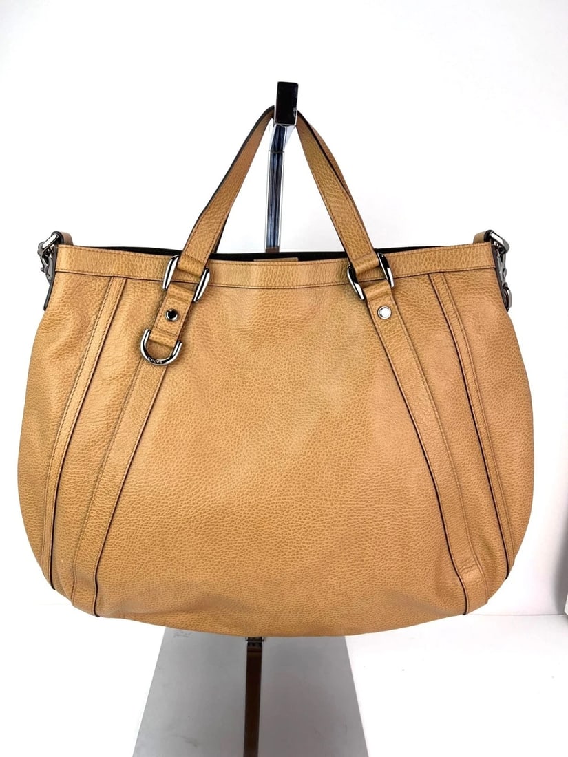 Gucci Abbey Convertible Beige Leather Hobo Shoulder Bag - 2
