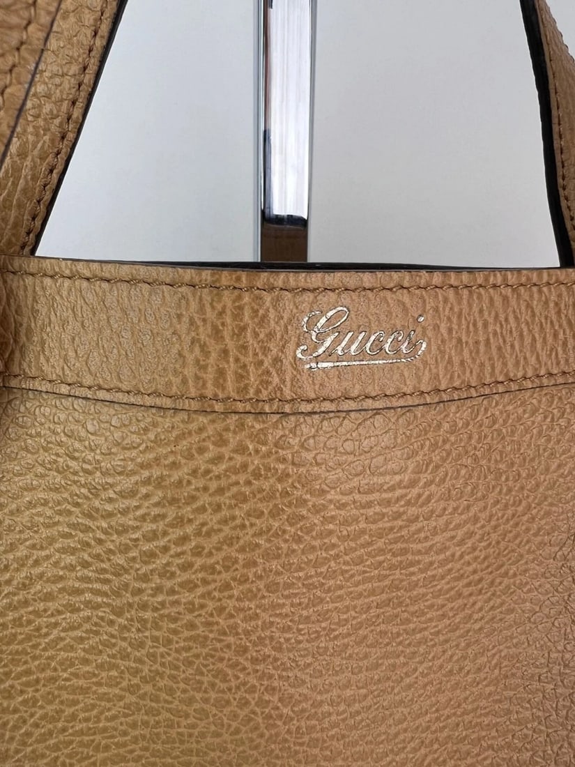 Gucci Abbey Convertible Beige Leather Hobo Shoulder Bag - 3