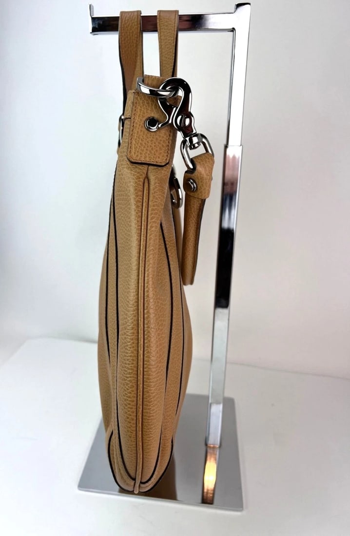 Gucci Abbey Convertible Beige Leather Hobo Shoulder Bag - 4