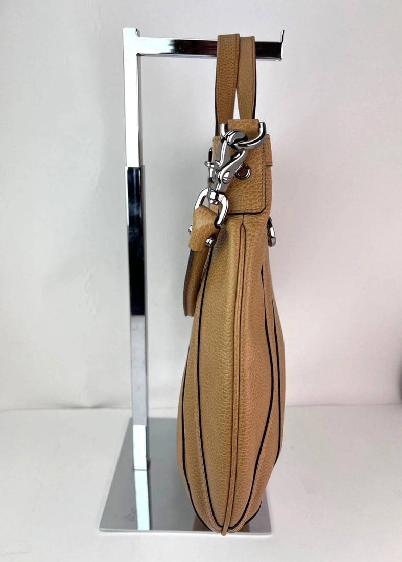 Gucci Abbey Convertible Beige Leather Hobo Shoulder Bag - 5