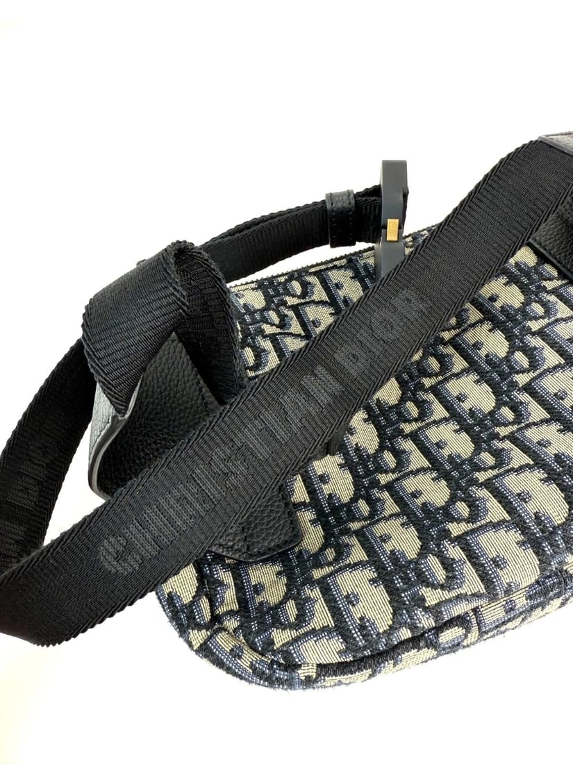 Christian Dior Oblique World Tour saddle Belt Blue Belt Bag - 6