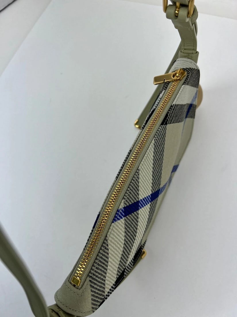 Burberry Jacquard Check Mini Shield Sling Bag Lichen Shoulder Bag - 11