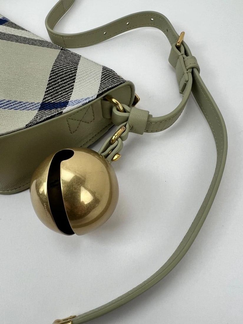 Burberry Jacquard Check Mini Shield Sling Bag Lichen Shoulder Bag - 12