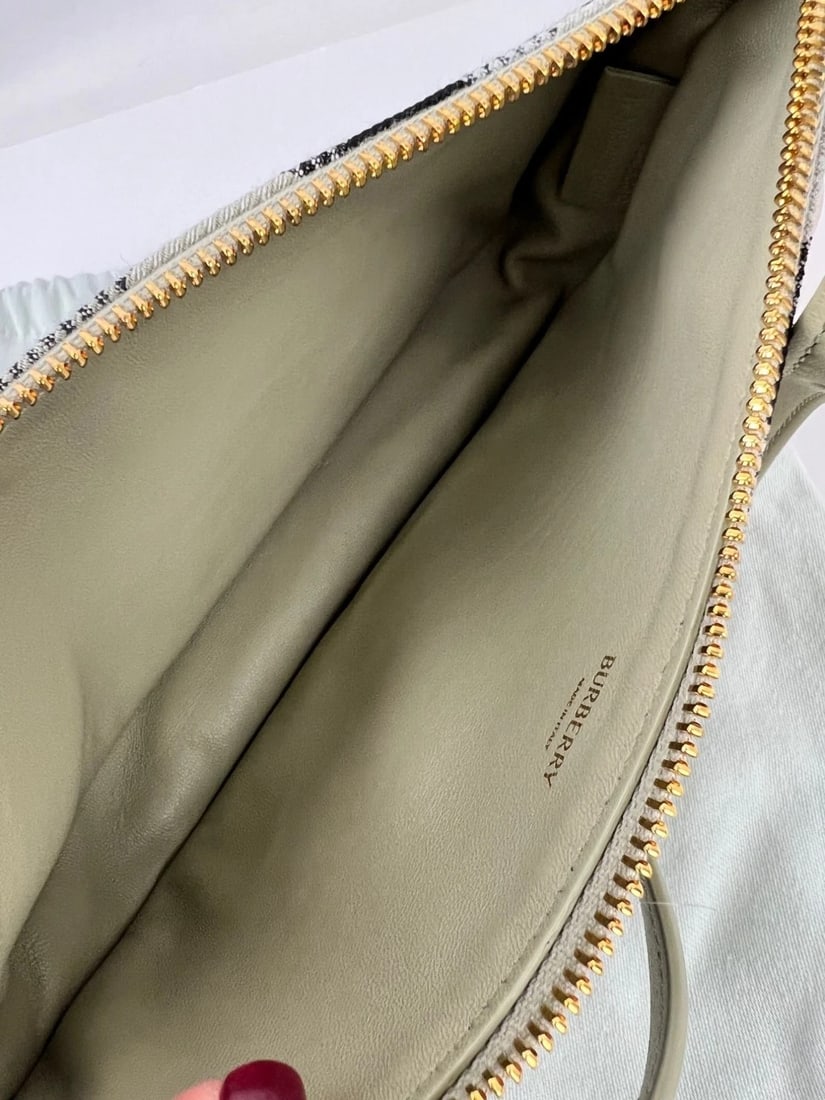 Burberry Jacquard Check Mini Shield Sling Bag Lichen Shoulder Bag - 9