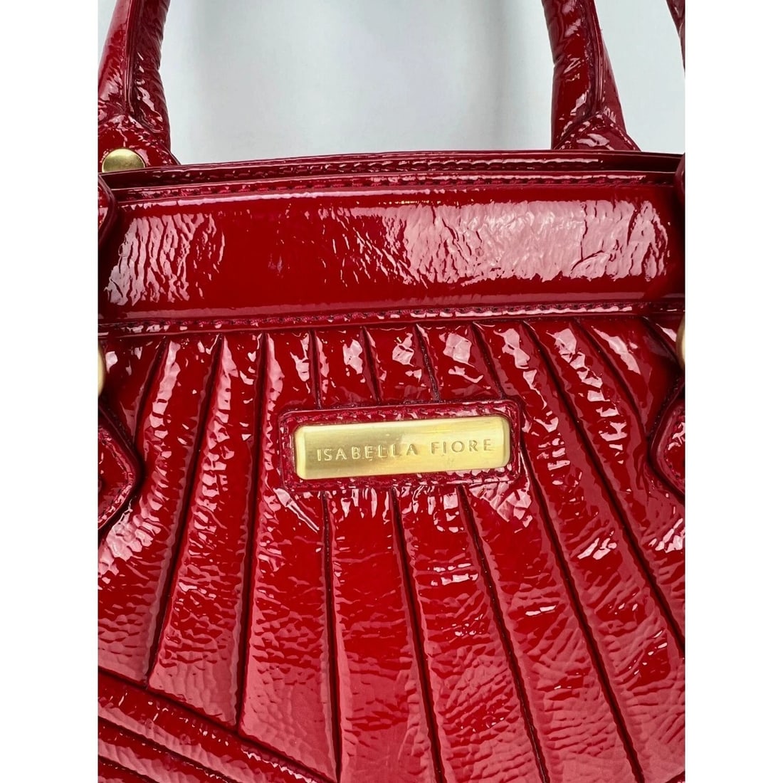 Isabella Fiore Red Patent Leather Hand bag - 3