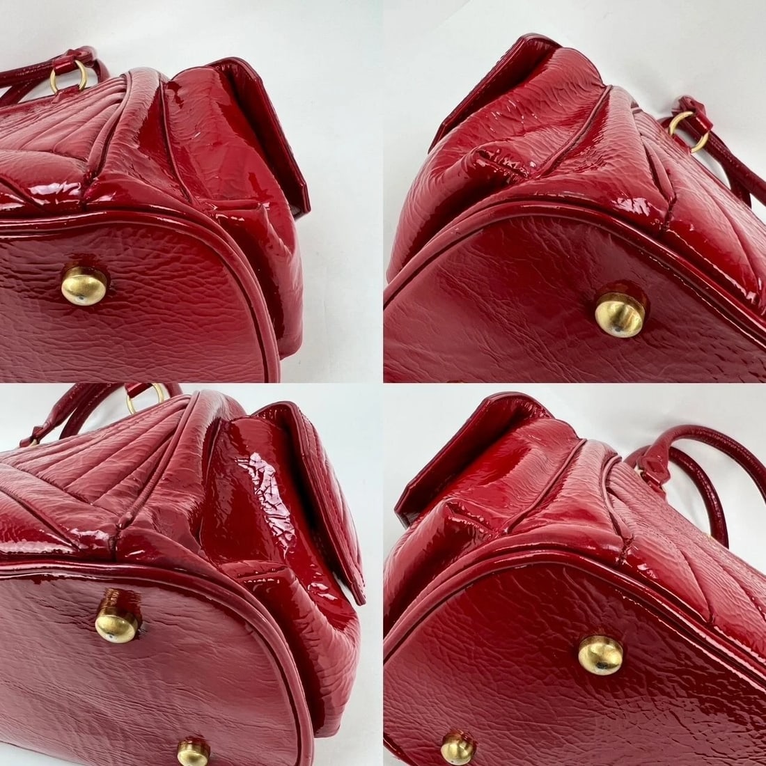 Isabella Fiore Red Patent Leather Hand bag - 4