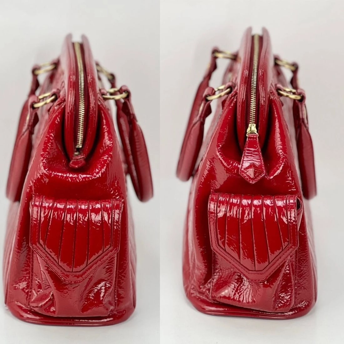Isabella Fiore Red Patent Leather Hand bag - 5