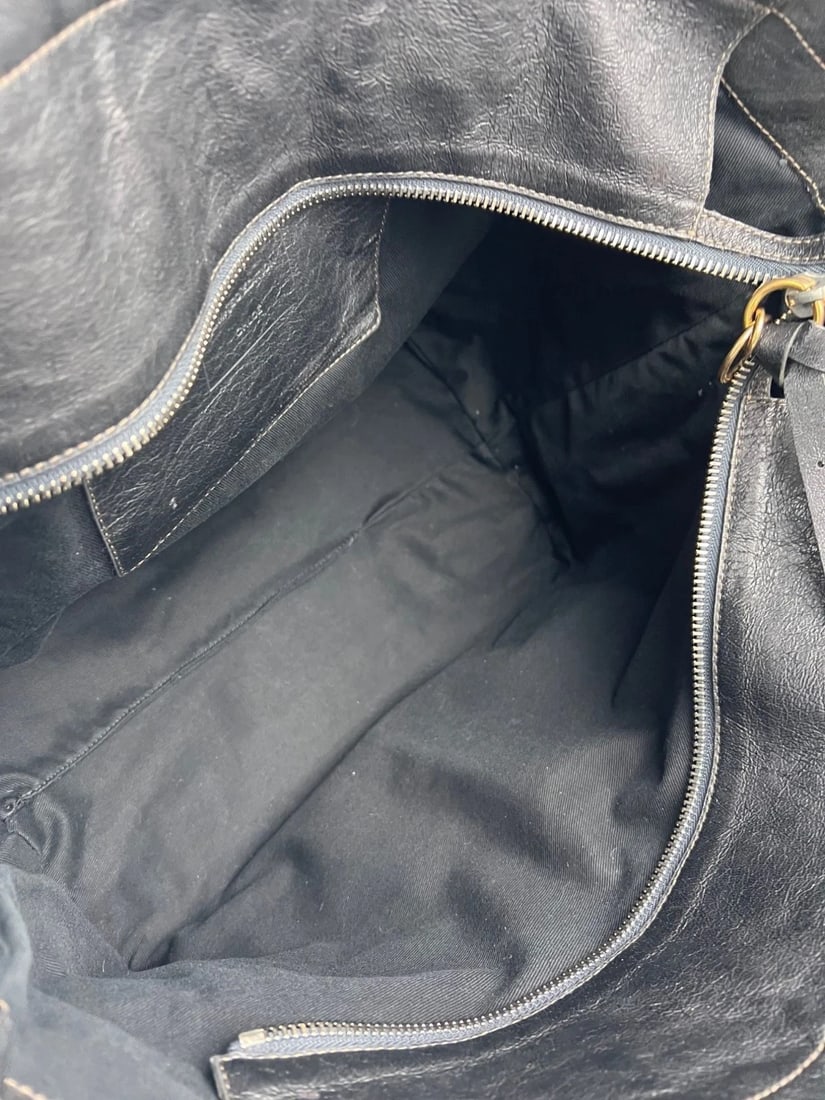 Chloe Eclipse Logo Embellished Black Leather Tote - 10