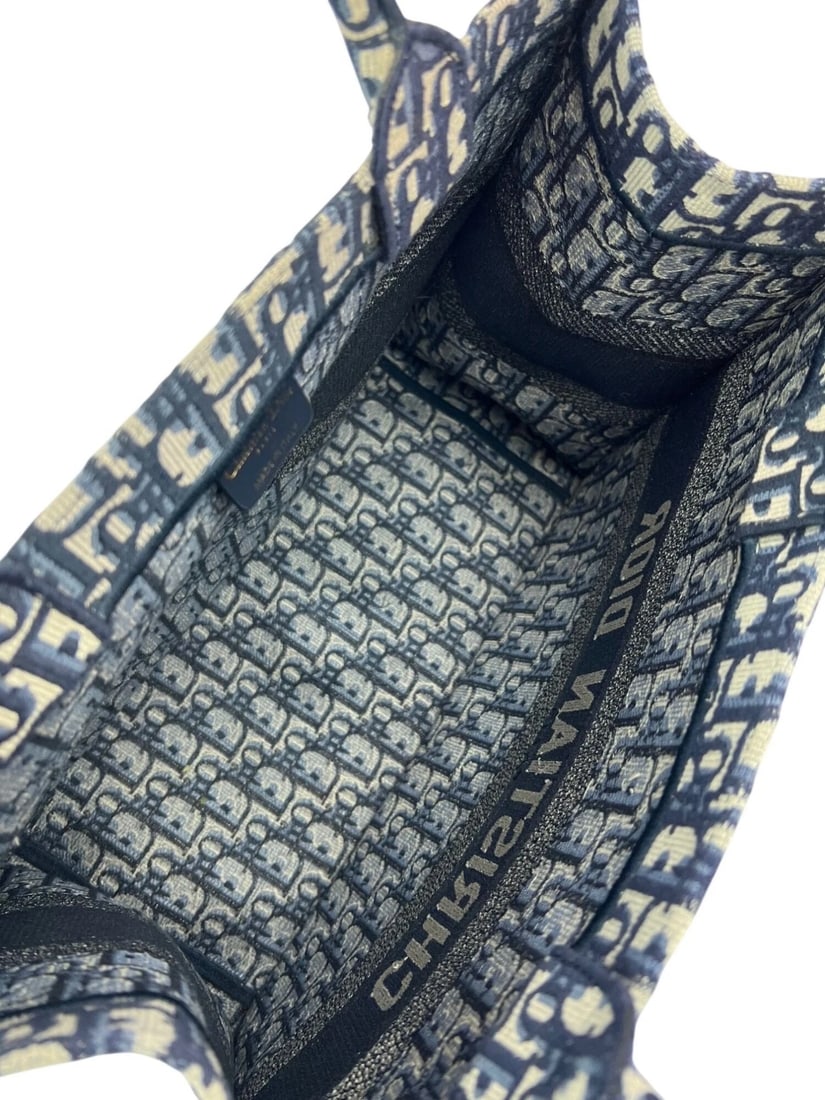 Christian Dior Medium Oblique Blue Multicolor Tote - 6