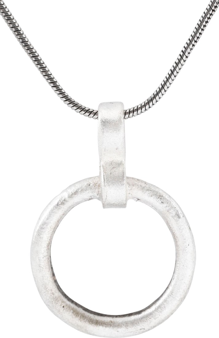 CELTIC PROSPERITY RING NECKLACE C.400-100 BC: Before the Roman invasion of the British Isles, rings of bronze, silver, and gold were used as a means of exchange, particularly in Ireland. Most exchanges of goods and property were conducted by bart