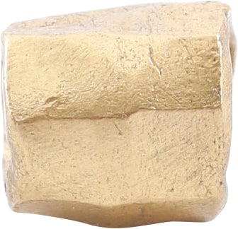 ANCIENT VIKING GILT BEAD, 9TH-11TH CENTURY AD.: 6.5mm in length, 1/4 inch. Hand formed from bronze, forged to hexagonal section with the center swelled to a ridge. Butted seam. Professionally refurbished with the 24karat gold overlay restored. Gift