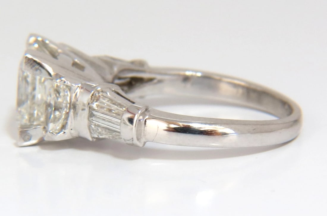 GIA certified 4.77ct. princess cut diamonds ring G/Si-1 platinum classic + - 4