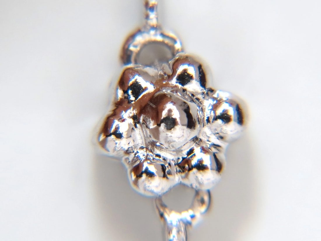 1.00CT ROUND BRILLIANT BLUE DIAMONDS FLOWER CLUSTER ETERNITY NECKLACE 14KT** - 3