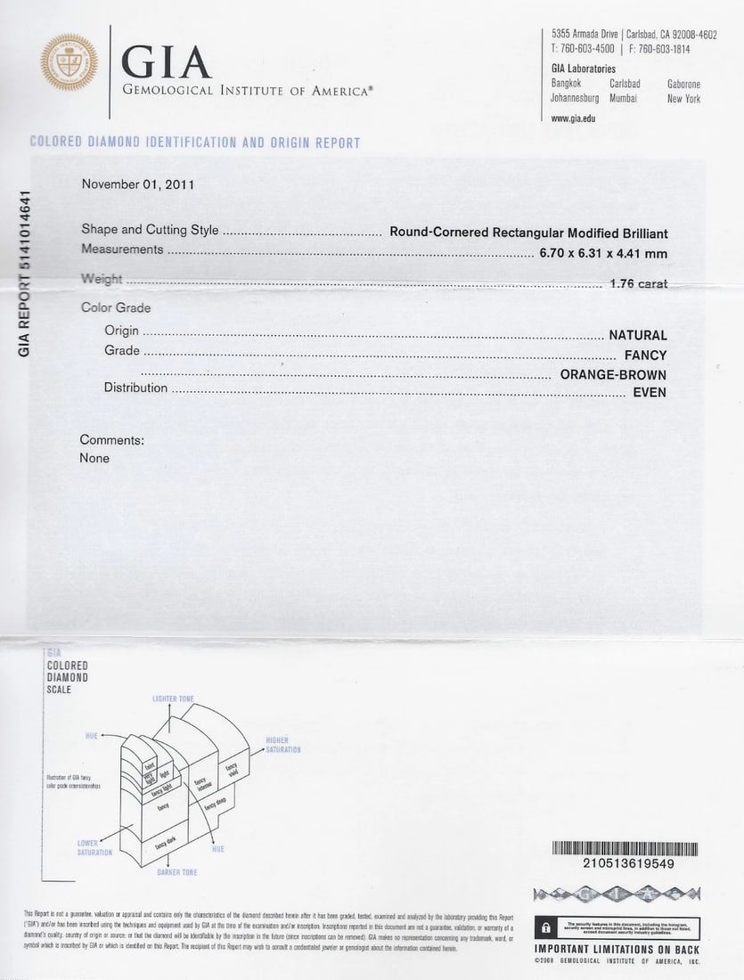 GIA 2.76CT NATURAL FANCY ORANGE BROWN DIAMOND RING G/VS 14KT+ - 12