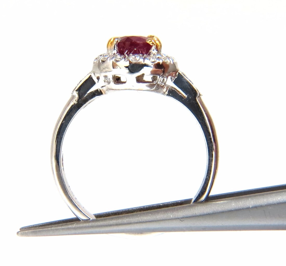 GIA Certified 1.63ct Burma Natural Ruby Diamond Ring 18kt Vivid Red** - 5