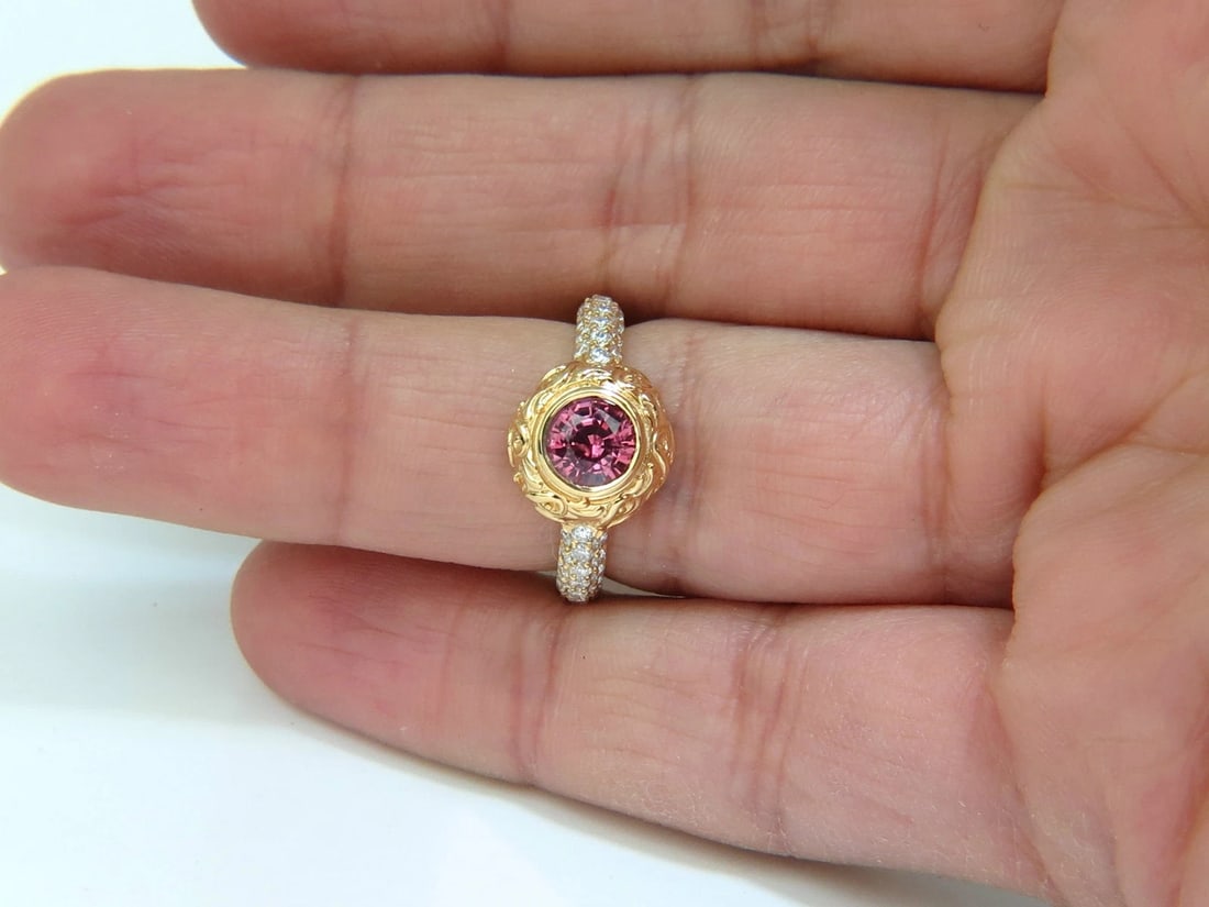 GIA NO HEAT 2.05CT NATURAL SAPPHIRE DIAMONDS SPANISH DECO GILT RING UNHEATED 14K - 6