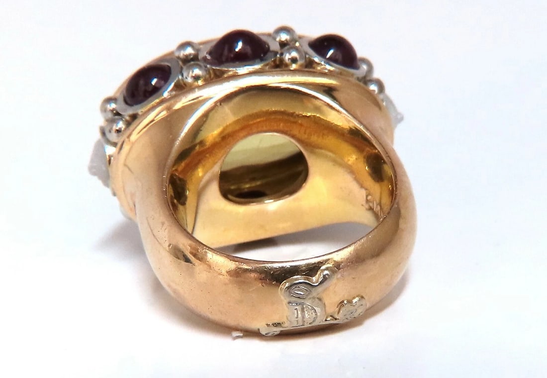 25ct Natural Lemon Quartz Vintage Ring 19 Karat Vintage Middle East 52 Gram - 5