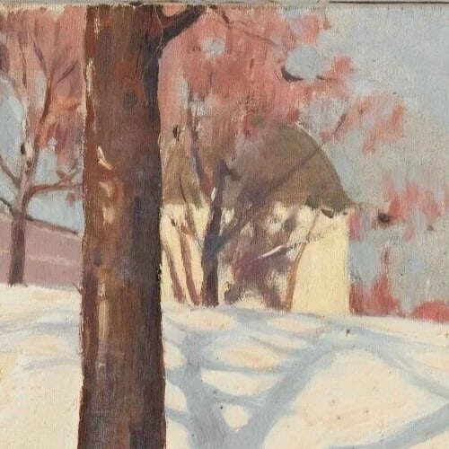 Michail GUERMACHEFF (1867-1930) Antique Painting Original Winter Landscape - 4