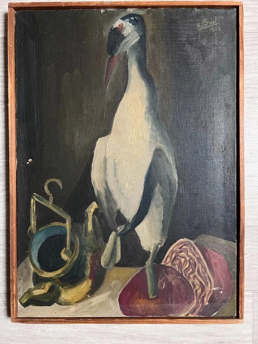 Antique Oil Painting Signed Bird, Still Life - 2